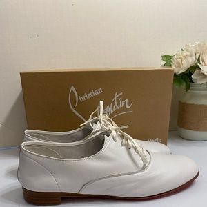 Christian Louboutin Fred Leather White Flats